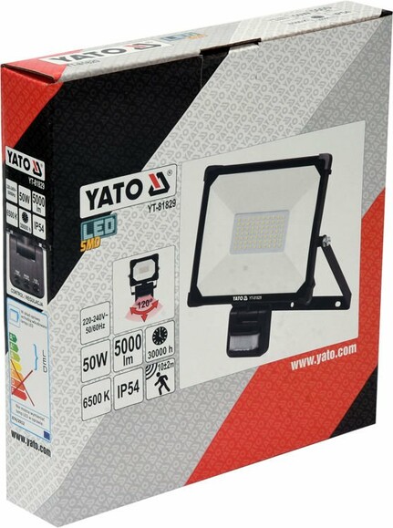 Прожектор с SMD-диодным излучателем и датчиком движения Yato YT-81829 изображение 5
