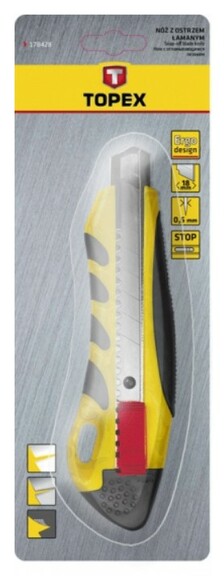 Нож с отламывающимися лезвиями 18 мм TOPEX (17B428) изображение 2