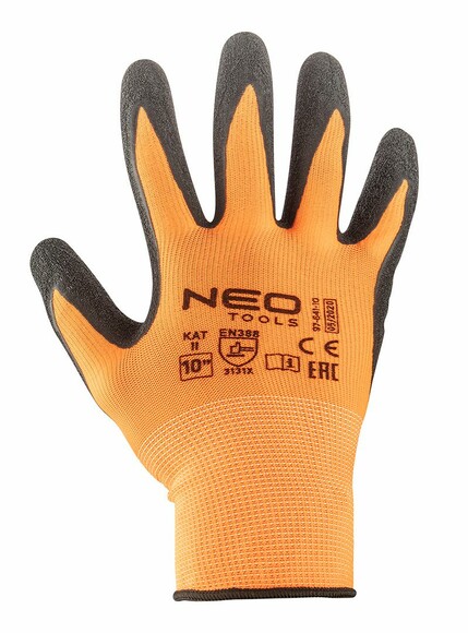 Перчатки Neo Tools рабочие полиэстер с латексным покрытием  р.8 (97-641-8) изображение 2