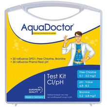Тестер AquaDoctor Kit Cl/pH таблеточный, 20 тестов (23542)