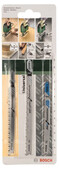 Набор пилочек для лобзика Bosch SET T PROGR, 3 шт. (2609256743)