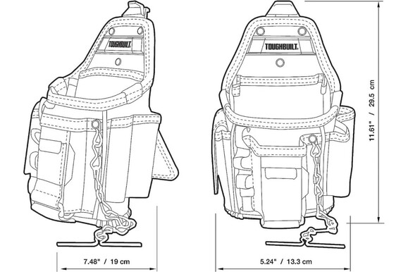 Поясная быстросъемная сумка электрика ToughBuilt ClipTech (TB-CT-34) изображение 10