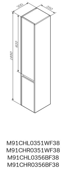 Шкаф-пенал подвесной AM.PM GEM S, левый, 35 см, M91CHL0356BF38 изображение 5