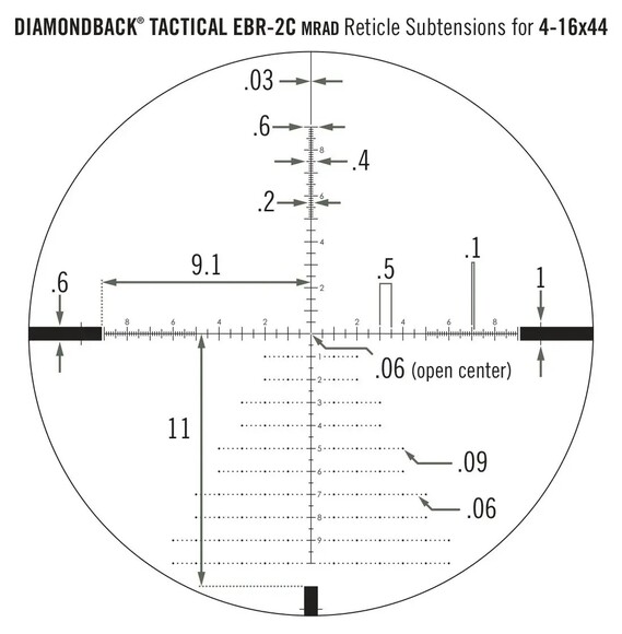 Прицел оптический Vortex Diamondback Tactical FFP 4-16x44 EBR-2C MRAD (DBK-10027) изображение 6