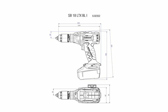 Акумуляторний ударний дриль-шурупокрут Metabo SB 18 LTX BL I (602352650) фото 8