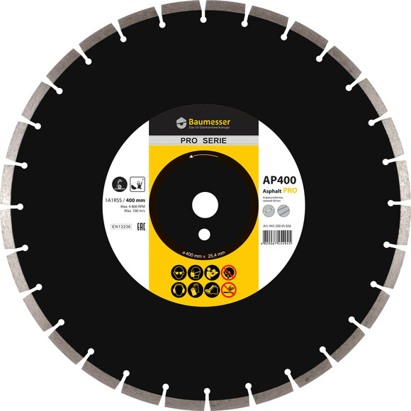 Алмазний диск Baumesser Asphalt Pro 1A1RSS/C3-H 400x3,8/2,8x10x25,4-28 F4 (94320005026)