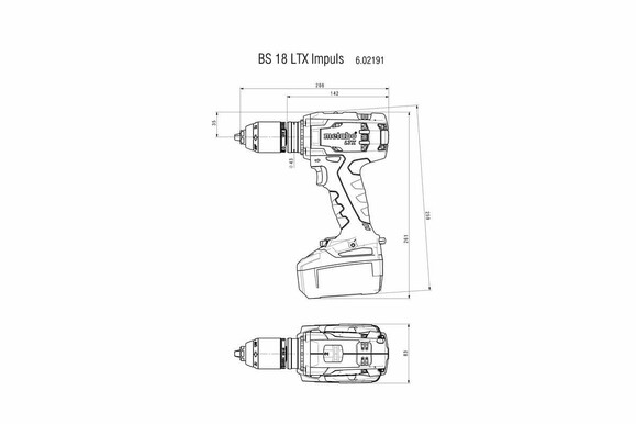 Аккумуляторный дрель-шуруповерт Metabo BS 18 LTX Impuls (602191650) изображение 9