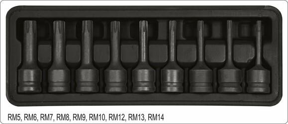 Набір ударних отверточних насадок Yato RIBE RM5-RM14 (YT-10681) фото 3