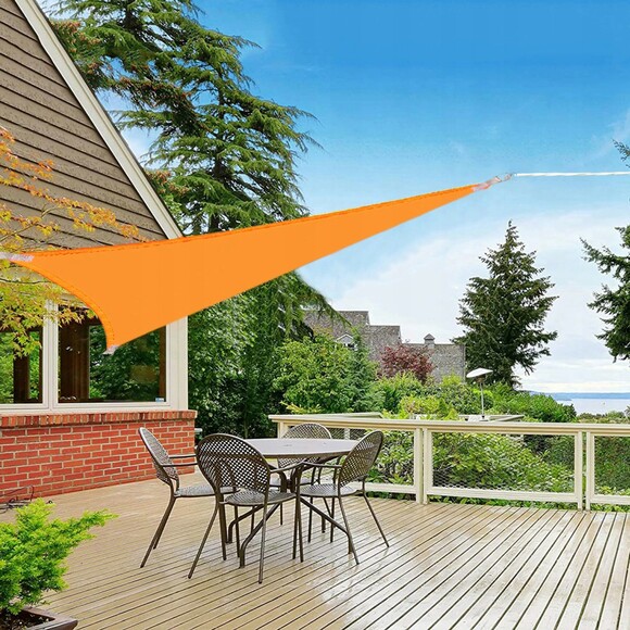 Тент-парус теневой для дома, сада и туризма Springos Orange 5x5x5 м (SN1015) изображение 9