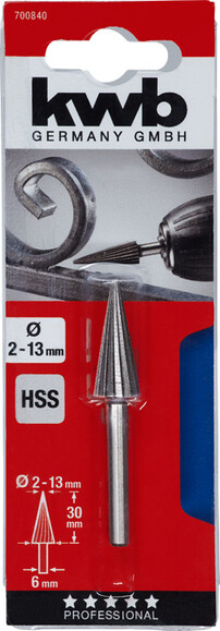 Фреза по металлу цилиндрическая KWB HSS 13Х30 хвостовик 6 мм (700840)
