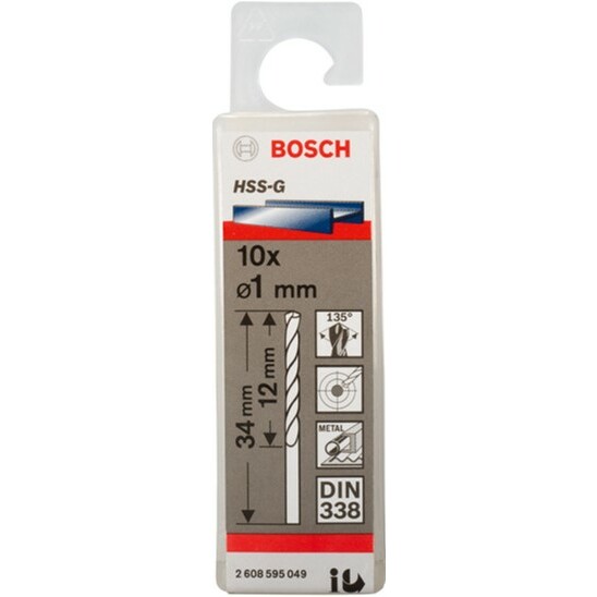 Набір свердел Bosch HSS-G 1мм (2608595049) 10 шт
