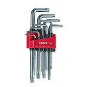 Набор ключей Force Torx Г-образных с отверстием длинных Т10-Т50 (5098LT) 9 шт