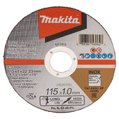Тонкий відрізний диск Makita для нержавіючої сталі 115х1х22.23мм 60U, плаский (E-03034)