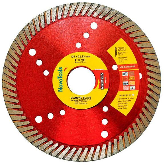 Алмазный диск NovoTools Professional 125х10х22.23 мм (DBP125/T)