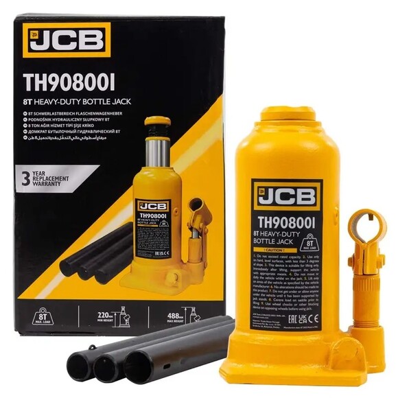 Домкрат бутылочный JCB Tools 8 т (JCB-TH908001) изображение 5