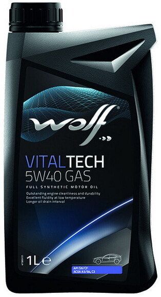 Моторное масло WOLF VITALTECH 5W-40 GAS, 1 л (8325892)