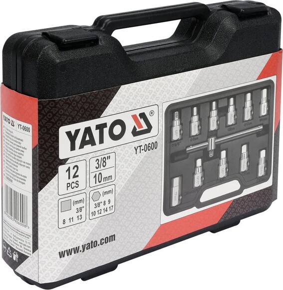 Ключи для сливных пробок в автомобилях Yato 3/8", 12 шт. (YT-0600) изображение 3