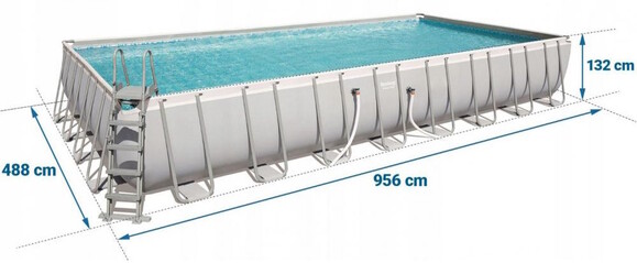Каркасний басейн BESTWAY, 956х488х132 см, фільтр 7571 л/год, драбина, тент, підкладка (56623) фото 5