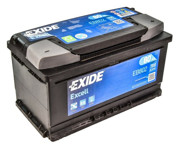 Акумулятор EXIDE EB802 Excell, 80Ah/700A фото 2