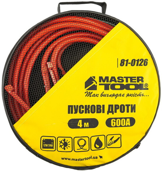 Провода пусковые MASTERTOOL 600А, 12V/24V, 4 м, до -40 °C (81-0126) изображение 4