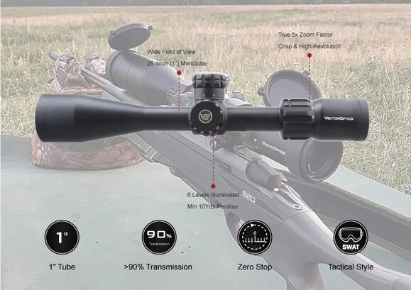 Приціл оптичний Vector Optics Paragon 3-15x44, illum. SFP Zero-Stop, 25.4 мм (SCOM-T37) фото 9