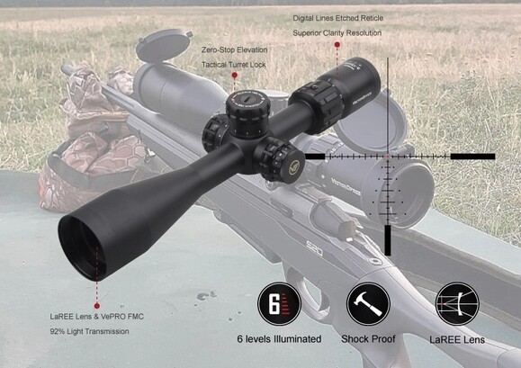 Приціл оптичний Vector Optics Paragon 3-15x44, illum. SFP Zero-Stop, 25.4 мм (SCOM-T37) фото 10