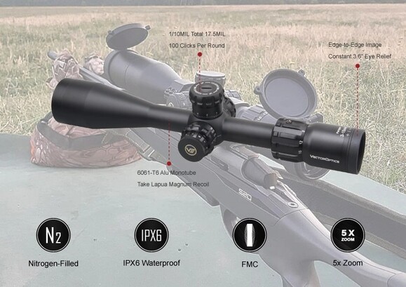 Приціл оптичний Vector Optics Paragon 3-15x44, illum. SFP Zero-Stop, 25.4 мм (SCOM-T37) фото 11