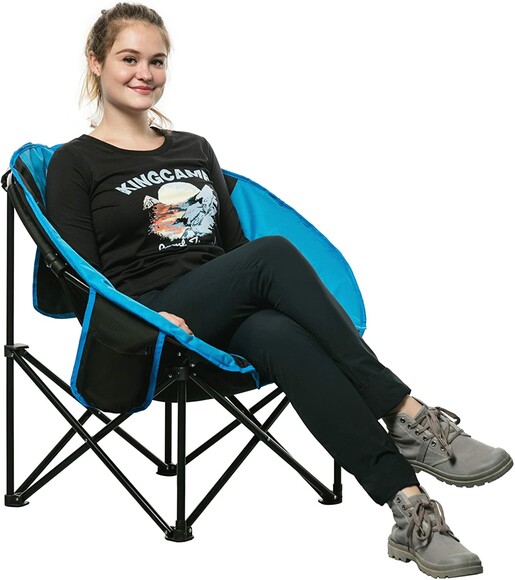 Розкладне крісло KingCamp Moon Leisure Chair Black/Blue (KC3816 Black/Blue) фото 5