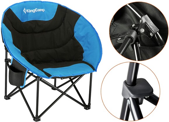 Розкладне крісло KingCamp Moon Leisure Chair Black/Blue (KC3816 Black/Blue) фото 6