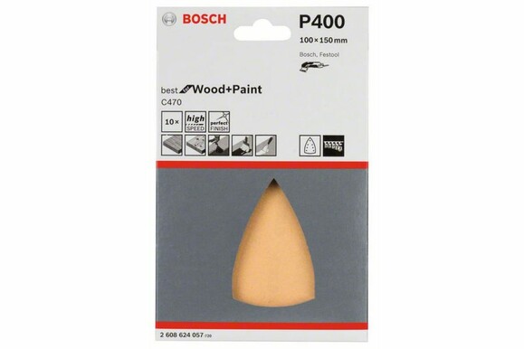 Шлифлист Bosch Expert for Wood and Paint C470, 100х150 мм, K400, 10 шт. (2608624057) изображение 2