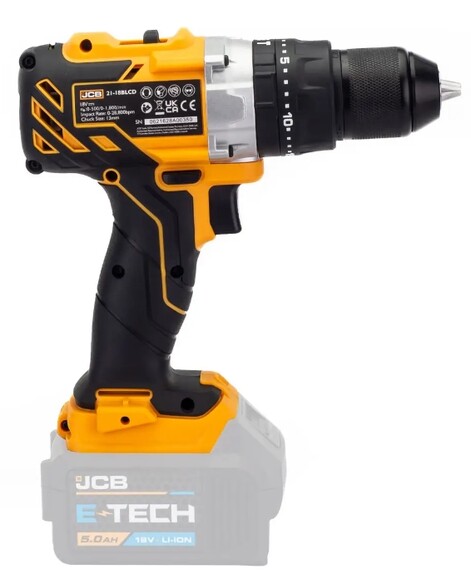 Аккумуляторная дрель-шуруповерт JCB Tools JCB-18BLCD-B-E (без АКБ и ЗУ) (57243) изображение 4