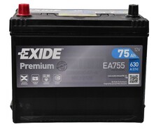 Аккумулятор EXIDE EA755 Premium, 75Ah/630A