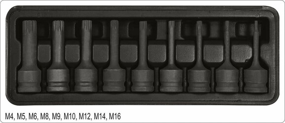 Набор ударных отверточных насадок Yato SPLINE M4-M16 (YT-10691) изображение 3