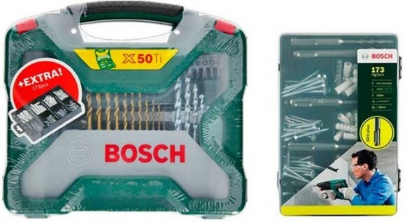 Набор принадлежностей Bosch X-Line 50 Titanium + набор креплений, 173 шт. (2607017523) изображение 2