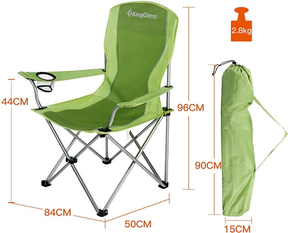 Розкладний стілець KingCamp Arms Chairin Steel Green (KC3818 Green) фото 4