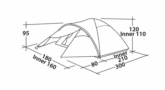 Палатка трехместная Easy Camp Quasar 300 Steel Blue, 120417 (929567) изображение 2