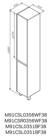 Шкаф-пенал напольный с корзиной AM.PM GEM S, правый, 35 см,  M91CSR0351BF38 изображение 5