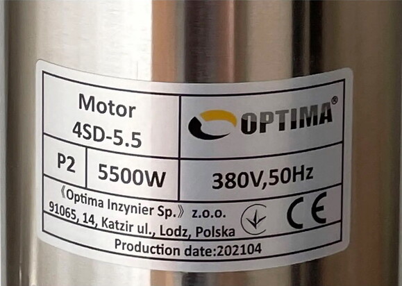 Насос скважинный OPTIMA 4SD16/22, 5.5 кВт (20908) изображение 5