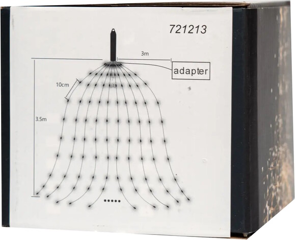 Светодиодная гирлянда-занавес Devilon Каскад, 3.5 м, 700 л, теплый белый, сеть, IP44 (721213) изображение 3