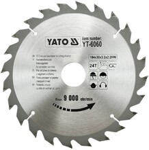 Диск пильний YATO по дереву 184х30х3.2х2.2 мм, 24 зубців (YT-6060)