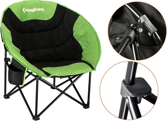 Раскладное кресло KingCamp Moon Leisure Chair Black/Green (KC3816 Black/Green) изображение 5