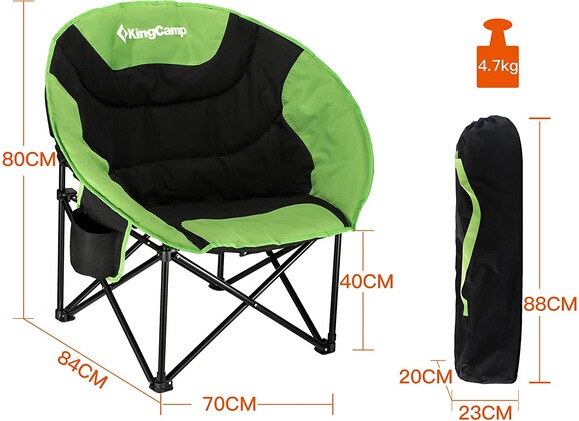 Розкладне крісло KingCamp Moon Leisure Chair Black/Green (KC3816 Black/Green) фото 6