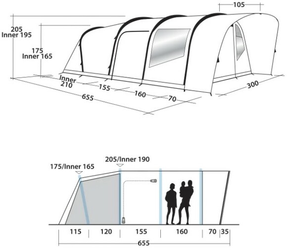 Палатка Easy Camp Match Air 500 Aqua Stone (120336) изображение 9