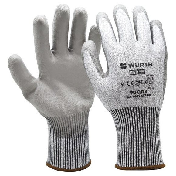 Перчатки защитные Wurth PU CUT.4 размер 9 (0899407109)