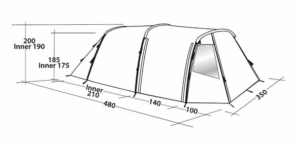 Палатка шестиместная Easy Camp Huntsville 600 Green/Grey, 120408 (929578) изображение 9