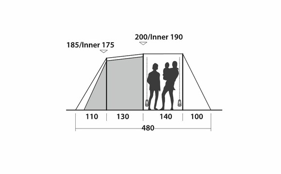 Палатка шестиместная Easy Camp Huntsville 600 Green/Grey, 120408 (929578) изображение 11