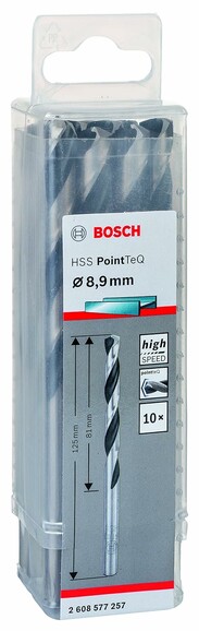 Сверло по металлу Bosch PointTeQ HSS 8.9х125 мм, 10 шт. (2608577257) изображение 2