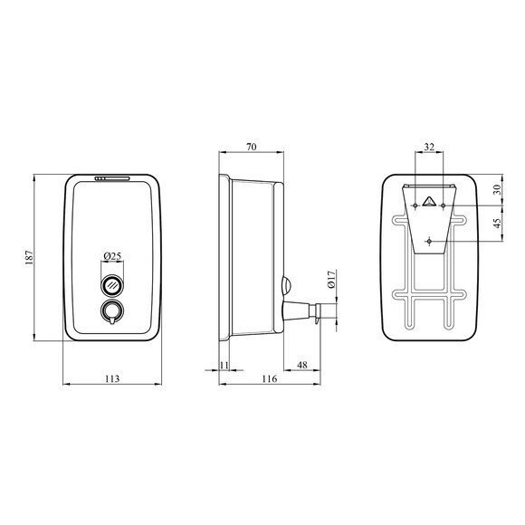 Диспенсер для рідкого мила Kroner KRM Rizze-ACC405-8 (CV022962) фото 4