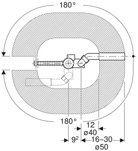 Сифон для ванны Geberit с поворотным механизмом и впускным штуцером (150.700.00.6) изображение 3