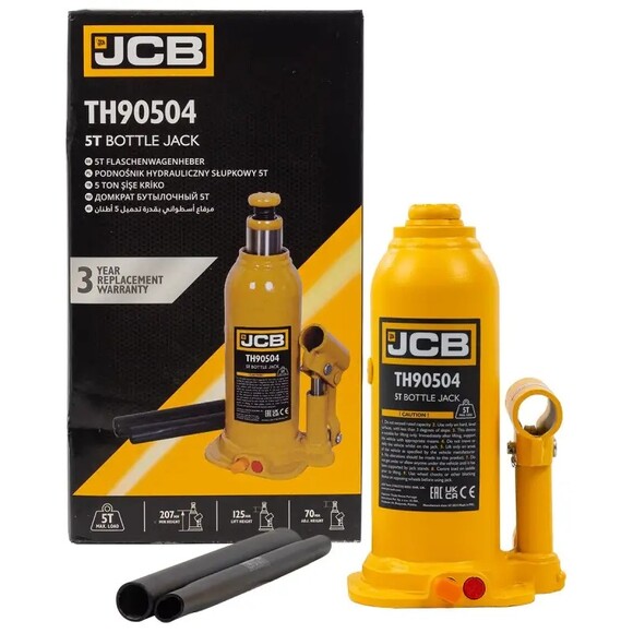 Домкрат бутылочный JCB Tools 5 т (JCB-TH90504) изображение 5